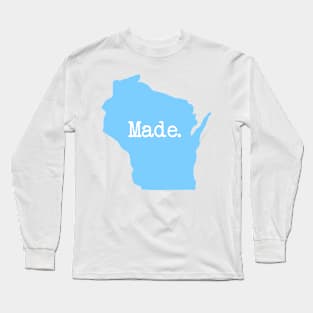 Wisconsin Made WI Home Blue Long Sleeve T-Shirt